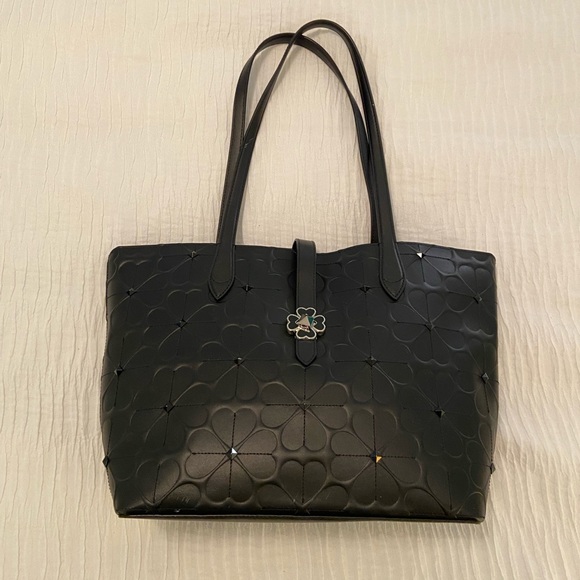Kate Spade Kaci Studded Accent Leather Tote Silver Hardware